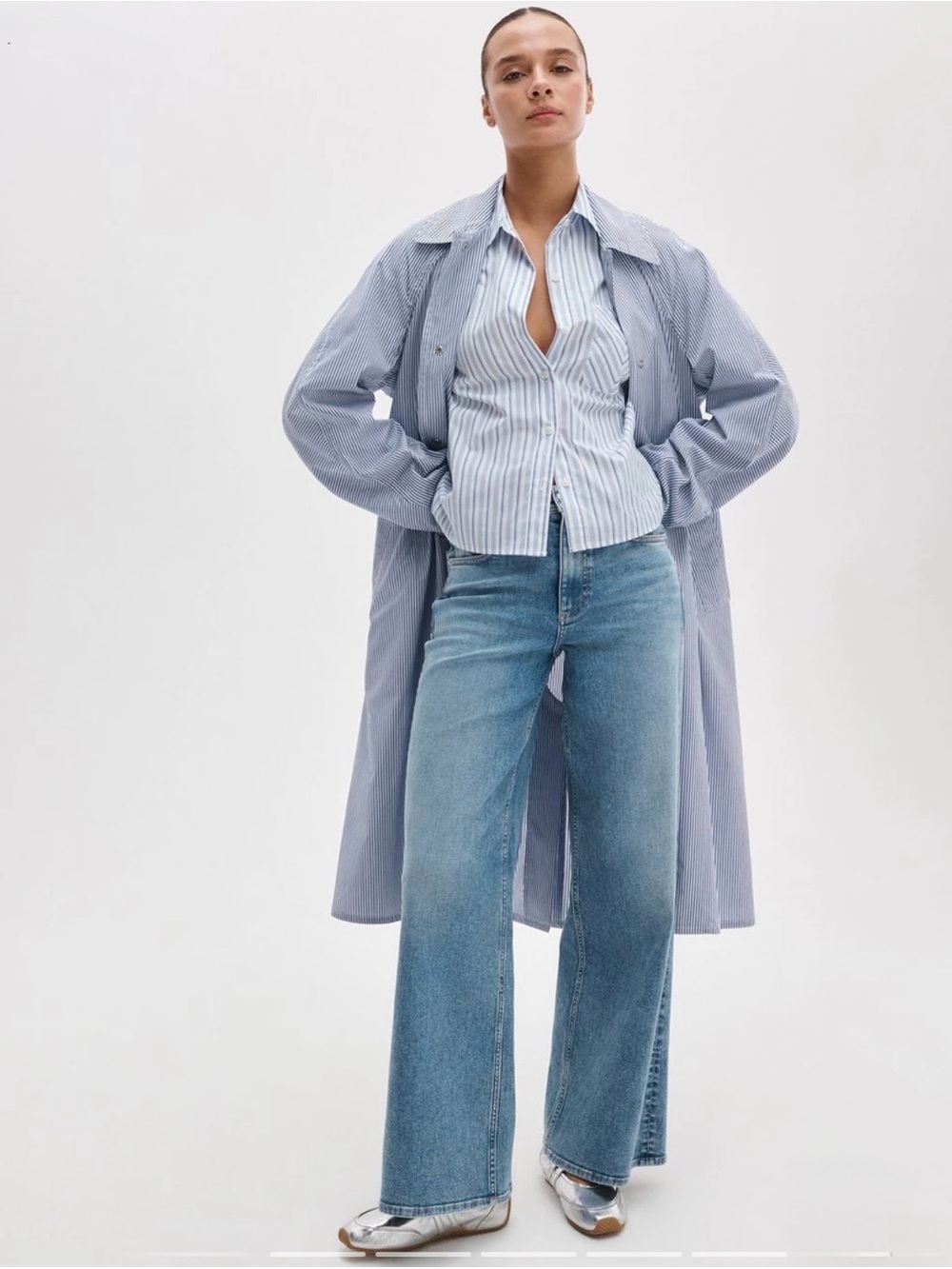 NWT rag & bone The Andi Light High Rise Ankle Wide-Leg Jeans